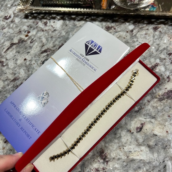 7.0 ctw VS Certified Black Diamond Bracelet 10k Yellow Gold - Picture 4 of 5